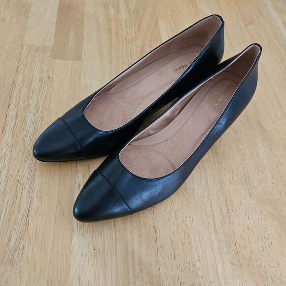 Cole Haan Go-To Block Heel Pumps Shoes Leather W16074 -Black - sz 10 - EUC - Picture 1 of 9